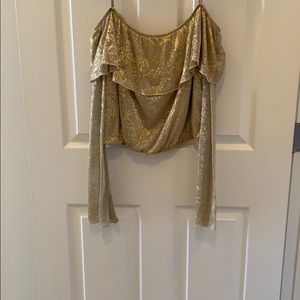 Off the shoulder sparkle shirt